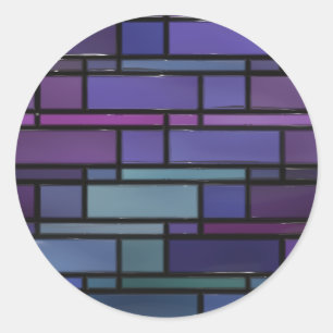 Adesivo Janela de vidro manchado, azul e verde