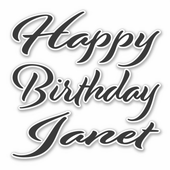 Adesivo Janet Name Vorname black Sticker Geburtstag (Frente)