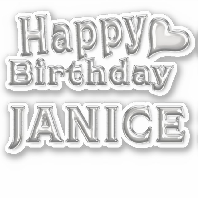 Adesivo Janice Happy Birthday silver Aufkleber Sticker (Frente)