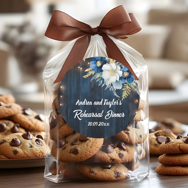 Adesivo Jantar de ensaio floral branco de madeira azul rús (Criador carregado)