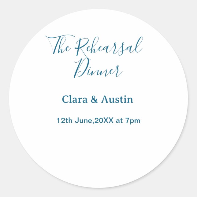 Adesivo jantar de ensaio na noite anterior simples mínimo  (Frente)