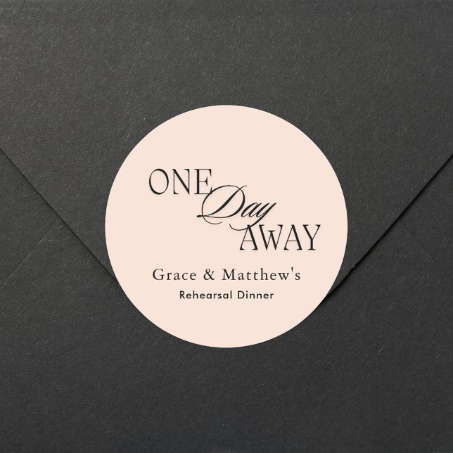 Adesivo Jantar de Ensaios Elegante Um Dia Antes Rosa Bege (Criador carregado)