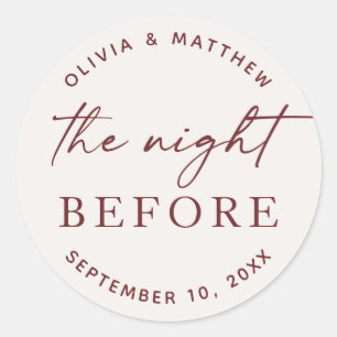 Adesivo Jantar de Rehearsal de Casamento com Letra Moderna