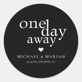 Adesivo Jantar de Rehearsal Simples e Elegante a Um Dia de