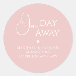 Adesivo Jantar de Rehearsal Simples Elegante Um Dia à Dist