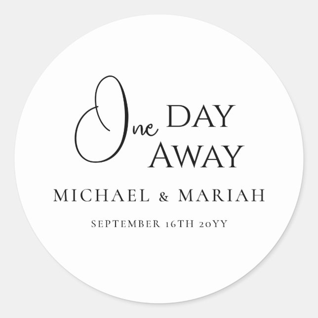 Adesivo Jantar Simples e Elegante de Ensaios um Dia Antes (Frente)