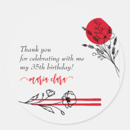 Adesivo Janto de aniversário do Chef do CHURRASCO Japonês 