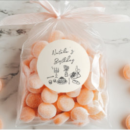 Adesivo Janto de Aniversário do Tableware Desenhado Retroa