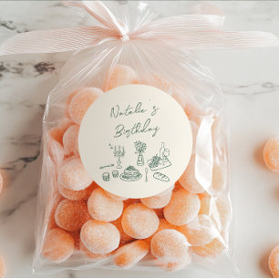 Adesivo Janto de Aniversário do Tableware, Desenho Verde E