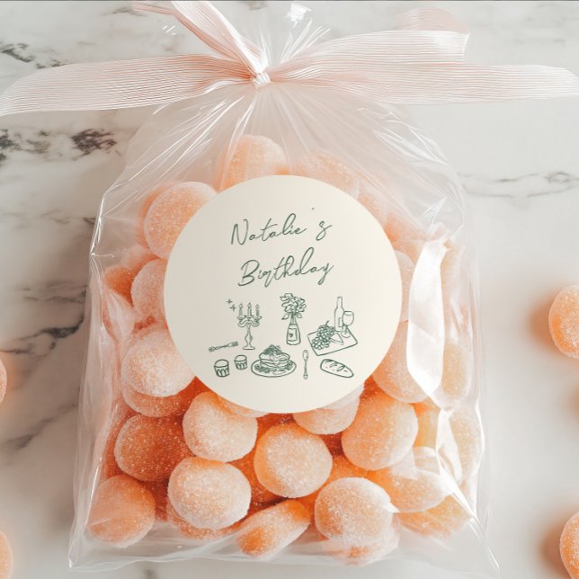 Adesivo Janto de Aniversário do Tableware, Desenho Verde E (Criador carregado)