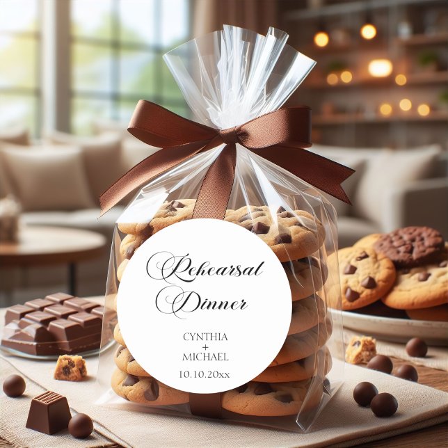 Adesivo Janto de Ensaio de Casamento de Script Elegante (Criador carregado)