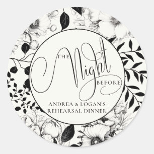 Adesivo Janto de Ensaio de Casamento Floral Negro