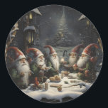 Adesivo Janto Elf Winter no Woods Christmas Elves<br><div class="desc">Elf Winter Janta no Woods Christmas Elves Classic Round Sticker</div>