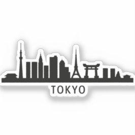 Adesivo Japan Cityscape Travel | Tokyo Skyline Silhouette