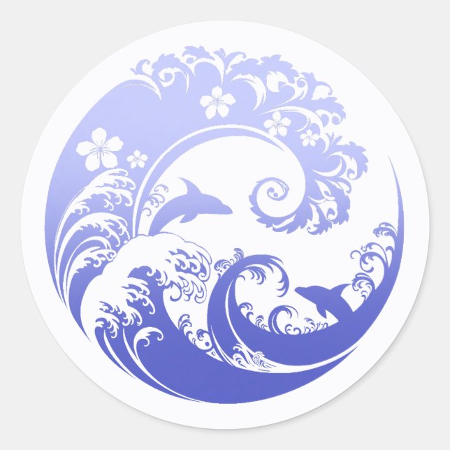 Adesivo Japanese Wave & Hibiscus Blue (Frente)