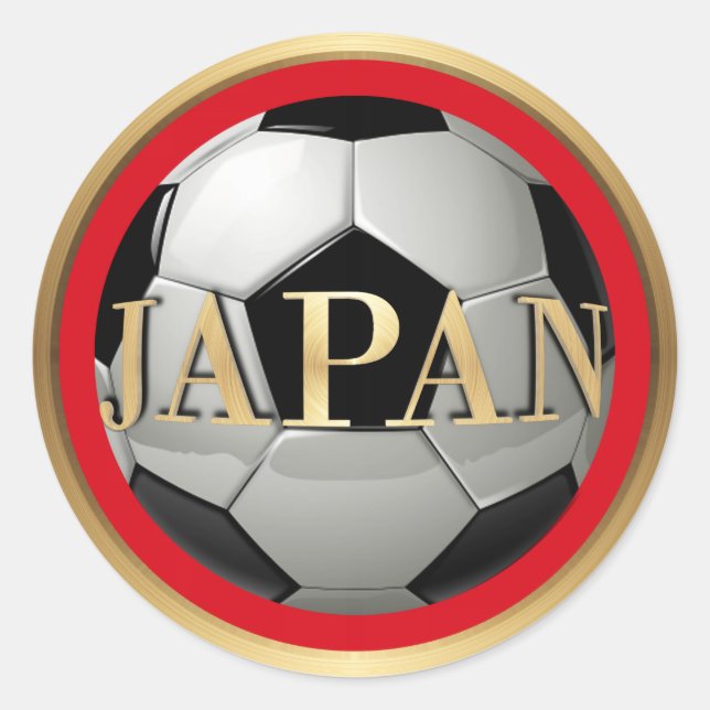 Adesivo Japão: Bola de Futebol com Quadro de Ouro (Frente)