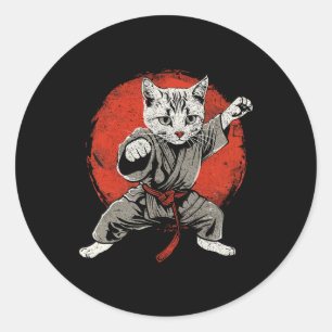 Adesivo Japão Cat Arts marciais Karate Ukiyo-e Taekwondo J