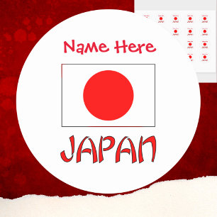 Adesivo Japão Sinalizador japonês Personalização vermelha