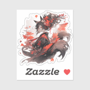Adesivo Japão Yokai Art-Fox Girls