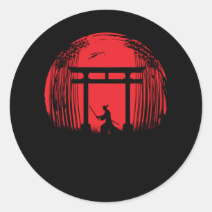 Adesivo Japonês Samurai Fighter Silhouette Warrior Japão