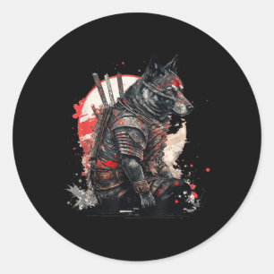 Adesivo Japonês Samurai Ninja Dog Kawaii Tattoo Graphic