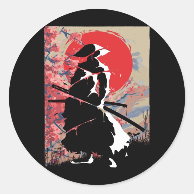 Adesivo Japonês Samurai Warrior Japão Bushido Swordsman (Frente)