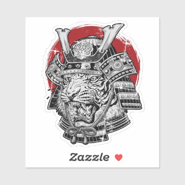 Adesivo Japonês Tiger Samurai (Folha)