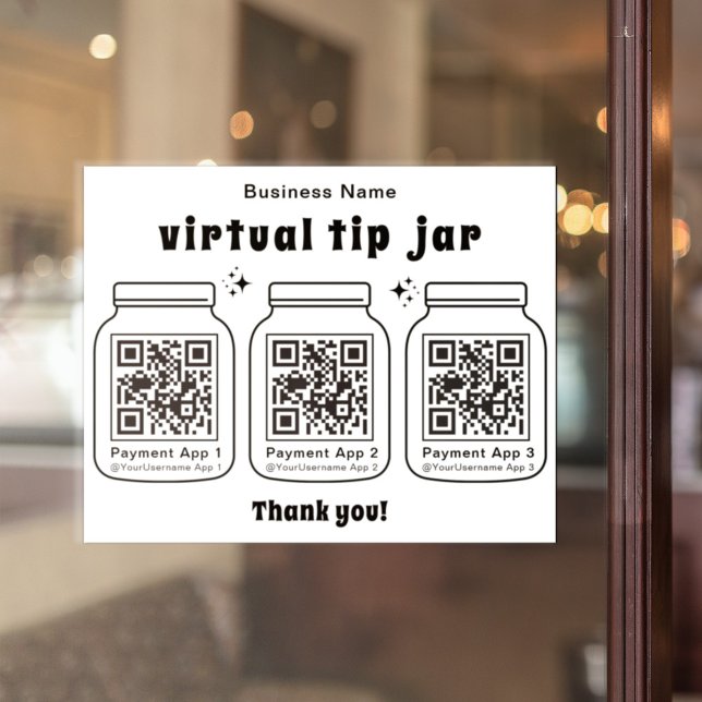 Adesivo Jar de Dica Virtual com 3 Código QR (Criador carregado)