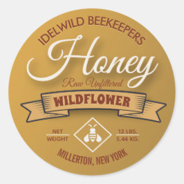 Adesivo Jar de Mel Não Filtrado Icon de Abelhas