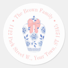 Adesivo Jar Ginger bonito com Endereço de Devolução de Fit