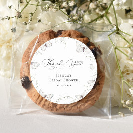 Adesivo Jardim da Borboleta Branca Agradecimento do Chá de