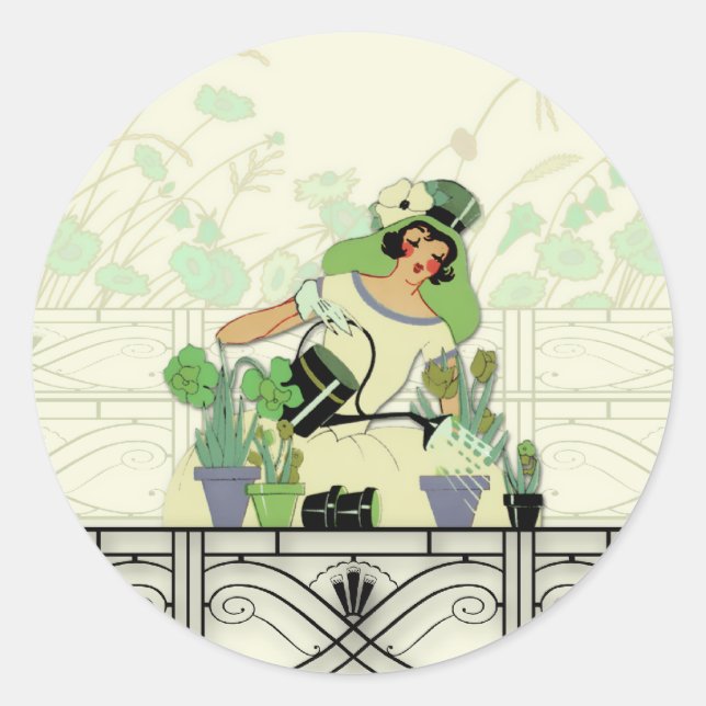 ADESIVO JARDIM DA JANELA, ART DECO LADY: VERÃO VERDES (Frente)