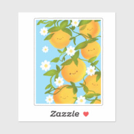 Adesivo Jardim de Árvores de Laranjas de Verão