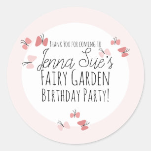 Adesivo Jardim de Borboletas Aniversário Rosa