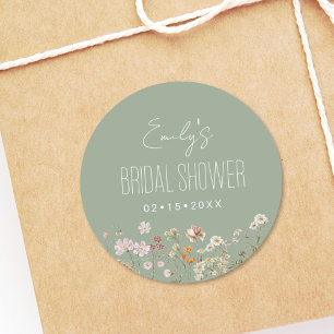 Adesivo Jardim de Chá Verde de Flores Silvestres Boho para