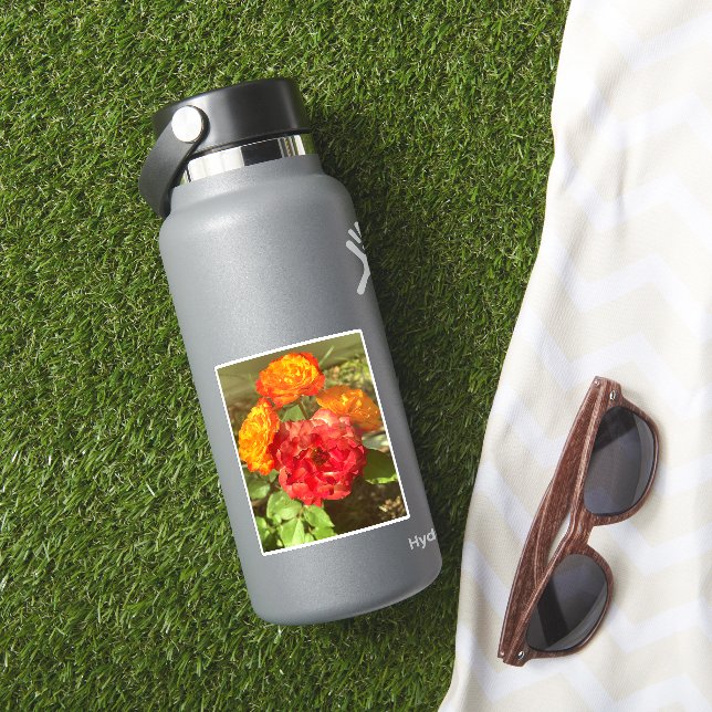 Adesivo Jardim De Flor Laranja E Vermelho (HydroFlask Insitu)