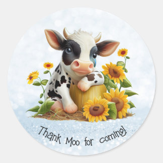 Adesivo Jardim de girassol Moo, Obrigado de vaca giro, bon