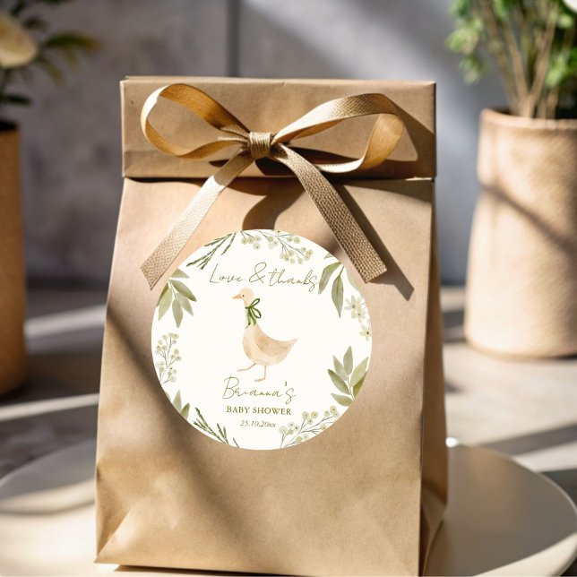 Adesivo Jardim de Goose rima chá de fraldas favorito (Goose nursery rhymes baby shower personalized favor stickers template baby shower favors)