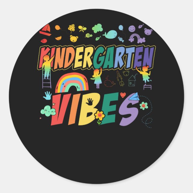 Adesivo Jardim de Infância Vibes Kinder Tripulação Retrô P (Frente)