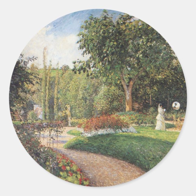 Adesivo Jardim de Les Mathurins em Pontoise por Pissarro (Frente)