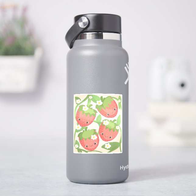 Adesivo Jardim de Morango Fofo (HidroFlask)