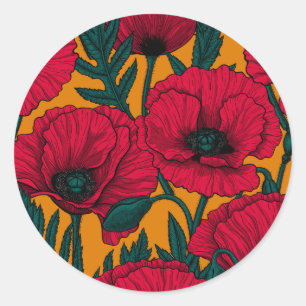 Adesivo Jardim de papoila-vermelha