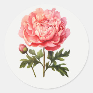 Adesivo Jardim de Peônia Rosa arte floral