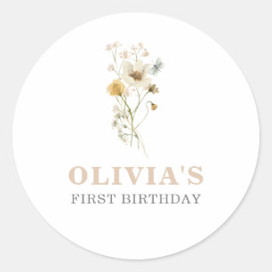 Adesivo Jardim de vassoura Elegante Primeiro Aniversário