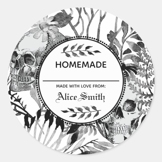 Adesivo Jardim do Crânio de Aquarela (Frente)