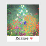 Adesivo Jardim Flor Gustav Klimt<br><div class="desc">Vinheta com a pintura a óleo do Jardim Flor de Gustav Klimt (1906). Um belo jardim de flores roxas,  vermelhas,  brancas,  azuis e laranja. Um presente de excelente para fãs de Arte Nouveau e de Arte Austríaca.</div>