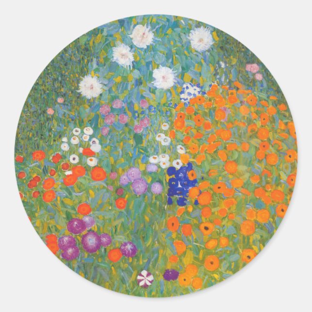 Adesivo Jardim Flor por Gustav Klimt (Frente)