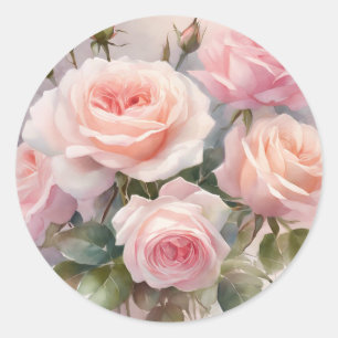 Adesivo Jardim Floral de Rosa Rosa Elegante