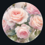Adesivo Jardim Floral Rosa Rosa Elegante<br><div class="desc">Este elegante design floral apresenta um delicado buquê de rosas cor-de-rosa macio, perfeito para adicionar um toque romântico e eterno ao seu evento especial. Quer seja usado para casamentos, chás de panela, aniversários ou outras celebrações, as cores suaves e o estilo clássico irão elevar sua papelaria ou decoração de eventos....</div>