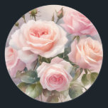 Adesivo Jardim Floral Rosa Rosa Elegante<br><div class="desc">Este elegante design floral apresenta um delicado buquê de rosas cor-de-rosa macio, perfeito para adicionar um toque romântico e eterno ao seu evento especial. Quer seja usado para casamentos, chás de panela, aniversários ou outras celebrações, as cores suaves e o estilo clássico irão elevar sua papelaria ou decoração de eventos....</div>